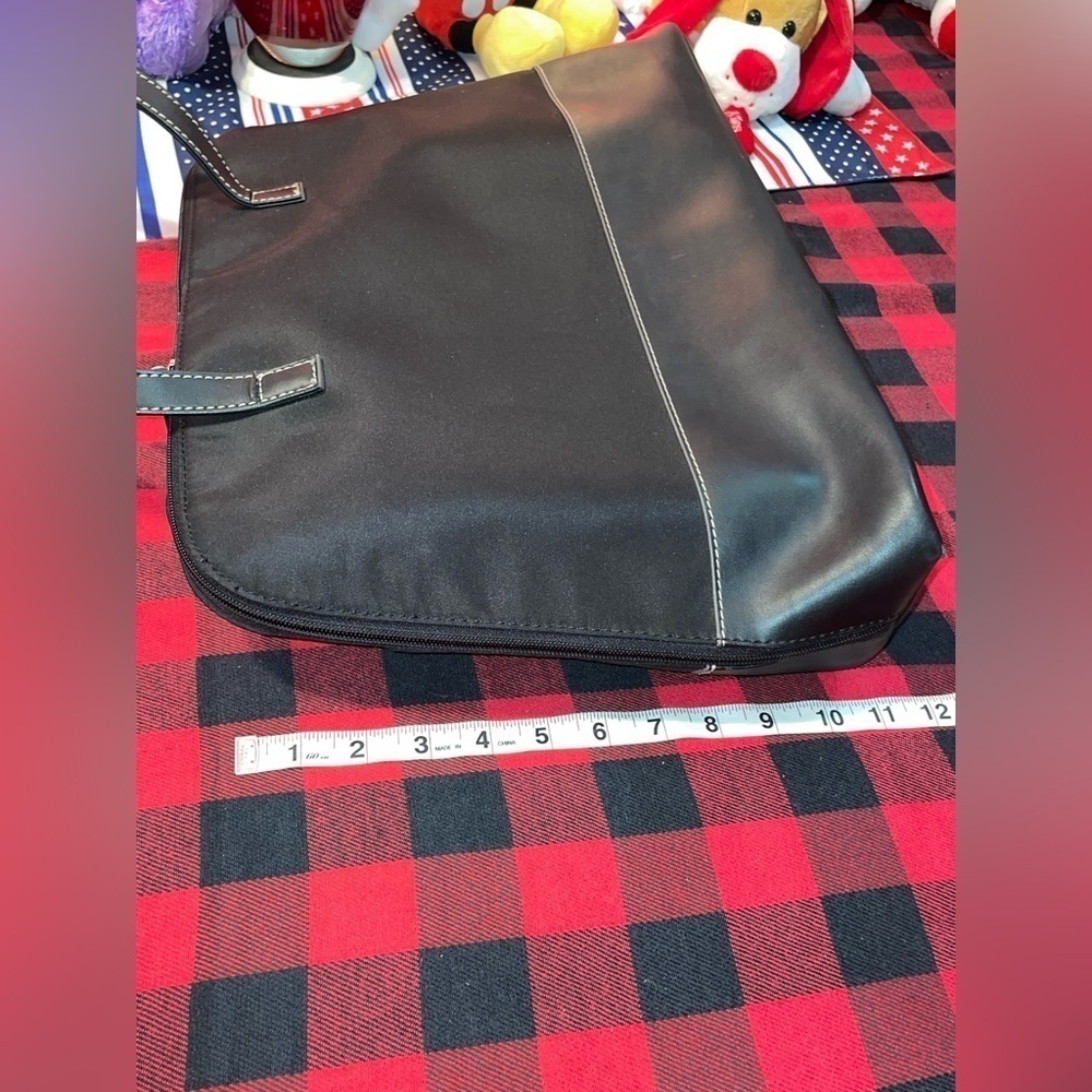 Preloved Non Branded Grannycore Vinyl/Faux Leather Tote/Handbag W Front Storage - Picture 6 of 13